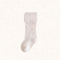Knit tights with openwork texture and side bow, pink shade