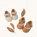 Classical Mary Jane baby shoes, round toe with single strap, full view