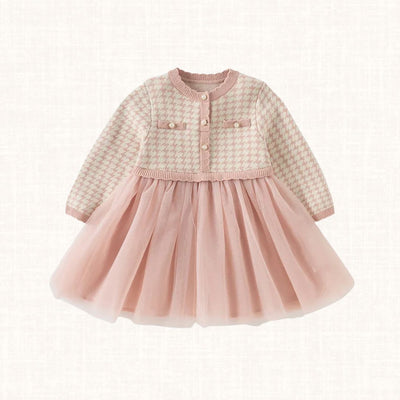 Caterina – Pink Tweed & Tulle Dress