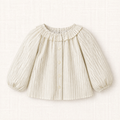 Simone Top - full view - striped cotton baby blouse - Nenoca